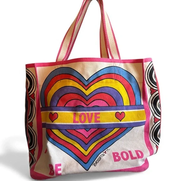 Brighton Colorful Canvas Tote with Pink and Blue Accents - Picture 2 of 5